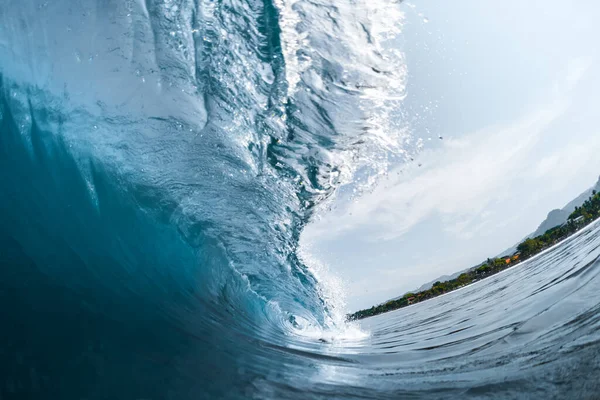 Modrý Oceán Vlna Lámání Tropické Pláži — Stock fotografie