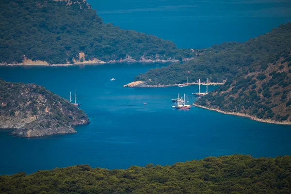 Det Ægæiske Hav Kyst Med Rolige Sikre Laguner Fethiye Tyrkiet - Stock-foto