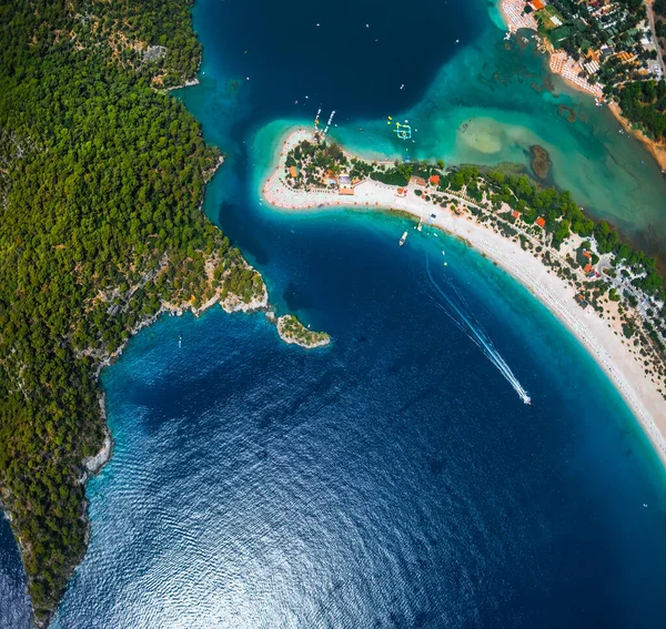 Вид Воздуха Пляж Олудениз Голубую Лагуну Фетхие Турция — стоковое фото