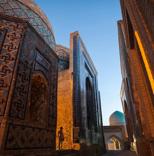 Complejo Antiguo Edificios Shakh Zinda Ciudad Samarkand Uzbekistán — Foto de Stock