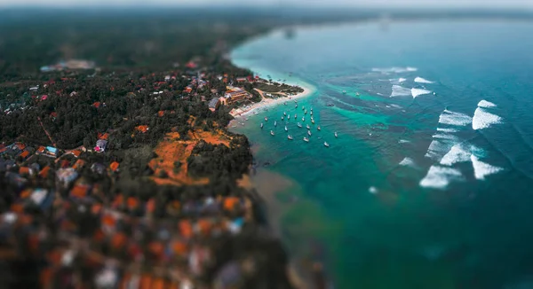 Luftaufnahme Der Südküste Der Insel Sri Lanka Weligama Bay View — Stockfoto