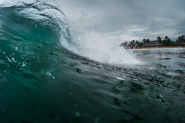 Хвиля Розбивається Берег Хуккадува Шрі Ланка — стокове фото
