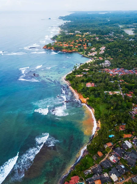 Luchtfoto Van Zuidkust Van Sri Lanka Gebied Bij Stad Weligama — Stockfoto