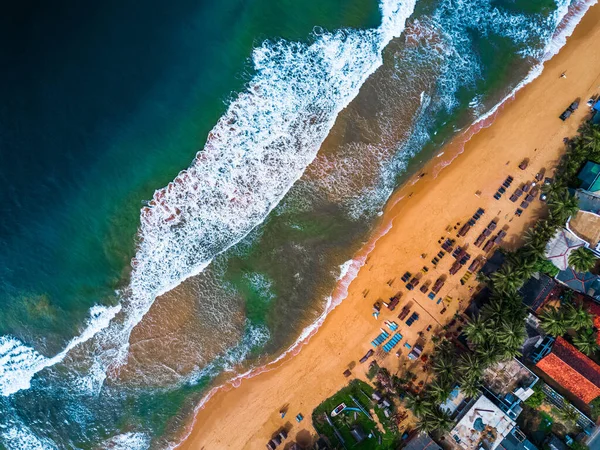 Légi Kilátás Narigama Strandra Hikkaduwa Város Srí Lanka — Stock Fotó