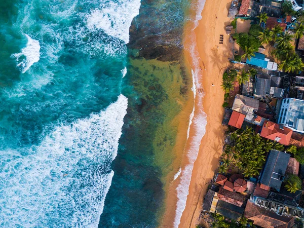 Légi Kilátás Narigama Strand Város Hikkaduwa Srí Lanka — Stock Fotó