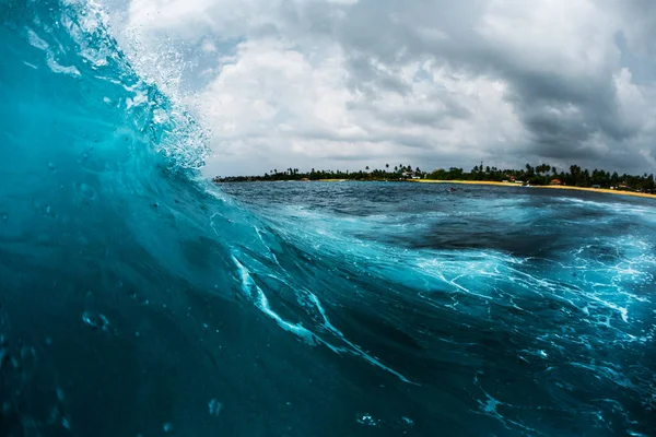 Die Meereswelle Bricht Der Riffküste Surfspot Lazy Lefts Midigama Sri — Stockfoto