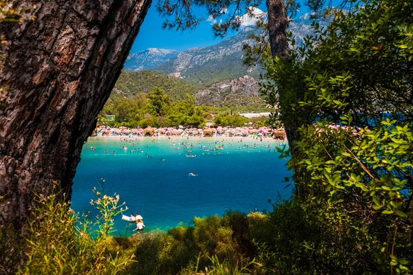 Oludeniz Plajı Ege Denizi Nin Açık Mavi Suyu Türkiye — Stok fotoğraf