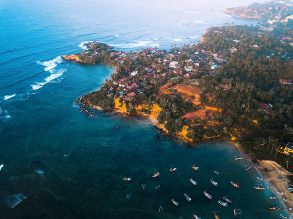 Vista Aérea Costa Sul Sri Lanka Área Perto Cidade Weligama — Fotografia de Stock