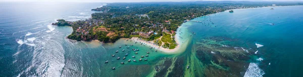 Luchtpanorama Van Zuidkust Van Sri Lanka Gebied Bij Stad Weligama — Stockfoto