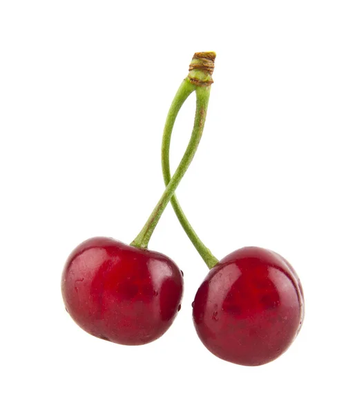 Red cherry isolated on white background — Stock Photo, Image
