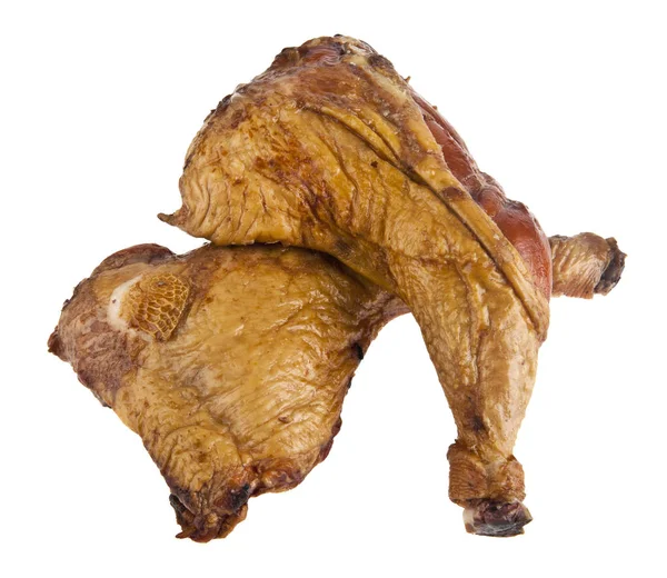 Carne de galinha isolada sobre fundo branco — Fotografia de Stock