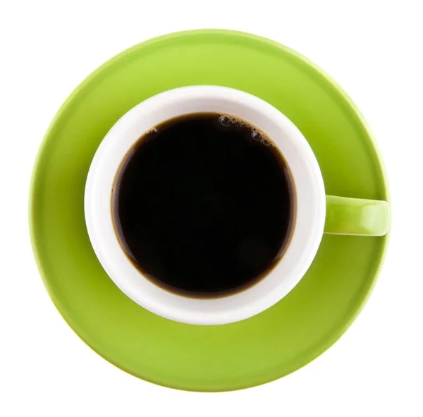 Grüne Tasse mit Kaffee — Stockfoto