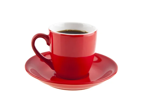 Rote Tasse mit Kaffee — Stockfoto