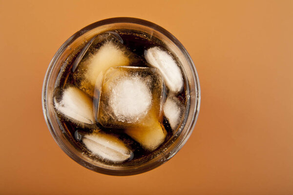 glass of cold drink with ice