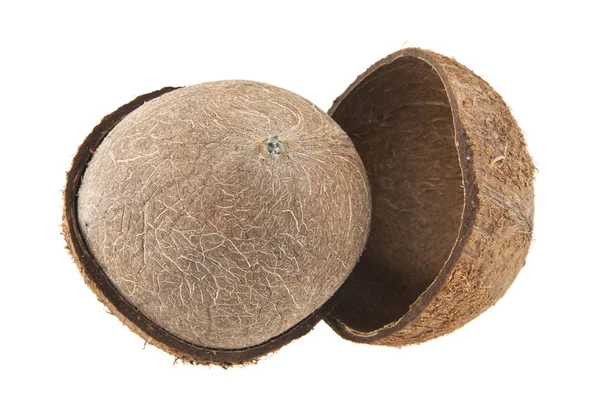 Noix de coco est isolé sur un fond blanc — Photo