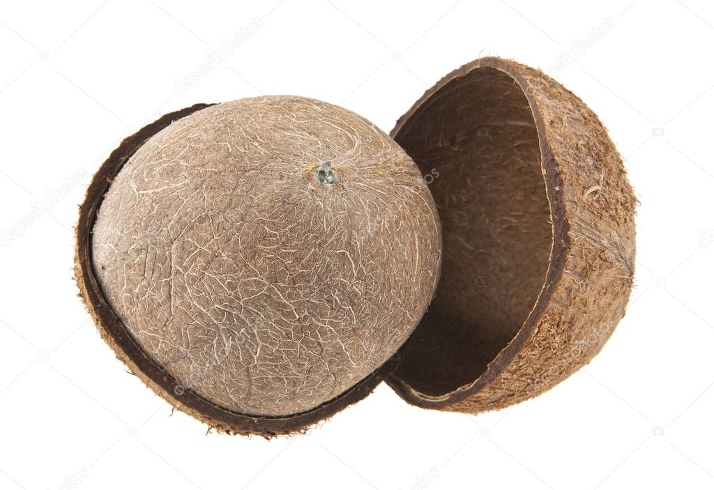 coconut is isolated on a white background