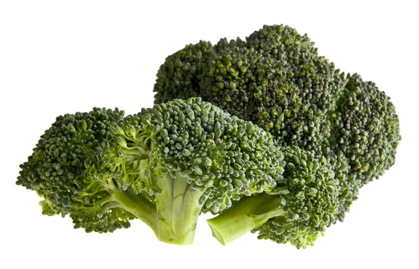 Taze brokoli bir beyaz arka plan closeup izole — Stok fotoğraf