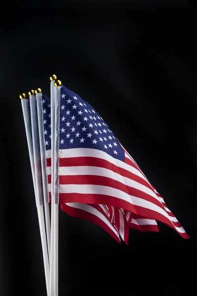 Bandera de Estados Unidos sobre fondo negro — Foto de Stock