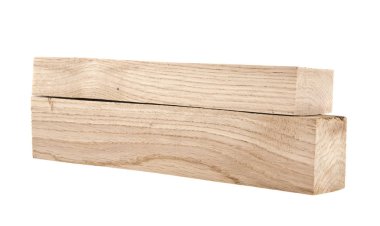 Tahta beyaz arkaplanda izole edildi 