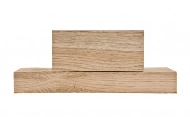 Tahta beyaz arkaplanda izole edildi 