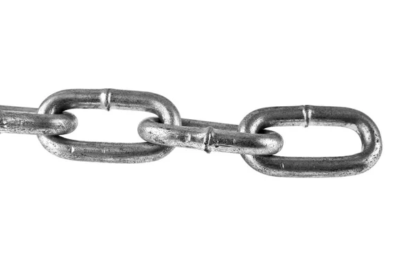 Łańcuch metalicznej na białym tle — Zdjęcie stockowe