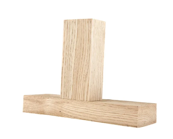 Placa de madeira isolada no fundo branco — Fotografia de Stock