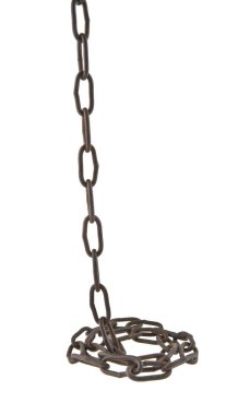 Beyaz arkaplanda zincir izole edildi