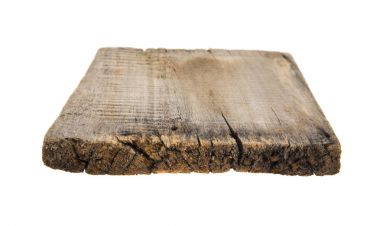 Tahta beyaz arkaplanda izole edildi