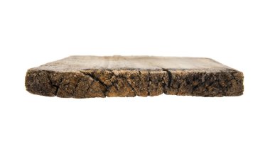 Tahta beyaz arkaplanda izole edildi