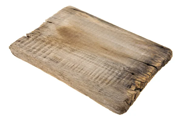 Placa de madeira isolada no fundo branco — Fotografia de Stock