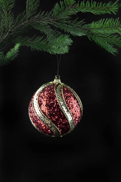 Christmas balls on black background — Stock Photo, Image