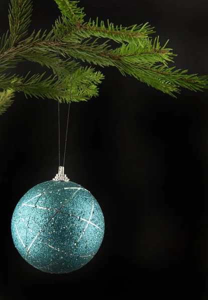 Christmas balls on black background — Stock Photo, Image