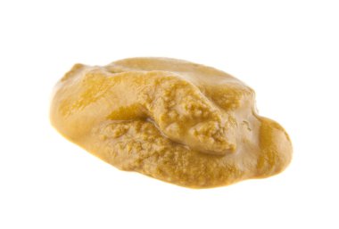 Beyaz zemin üzerine hardal