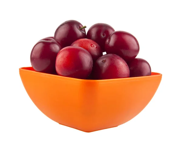 Plums in bowl — Stock Photo, Image