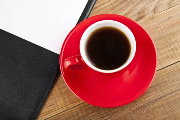 Blank clip board and coffee Cup — Stock Photo, Image