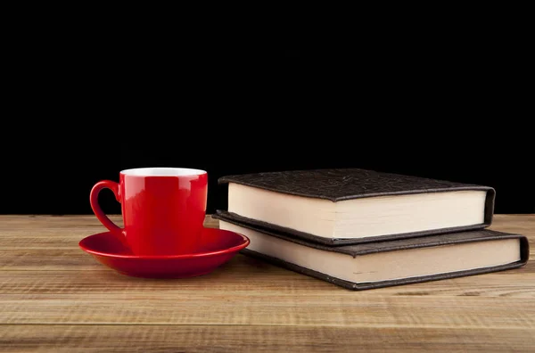 Βιβλία και φλιτζάνι καφέ — Φωτογραφία Αρχείου