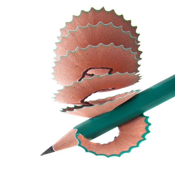 Pencil and shavings — Stock Photo, Image