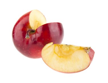 beyaz arkaplanda kırmızı elmalar