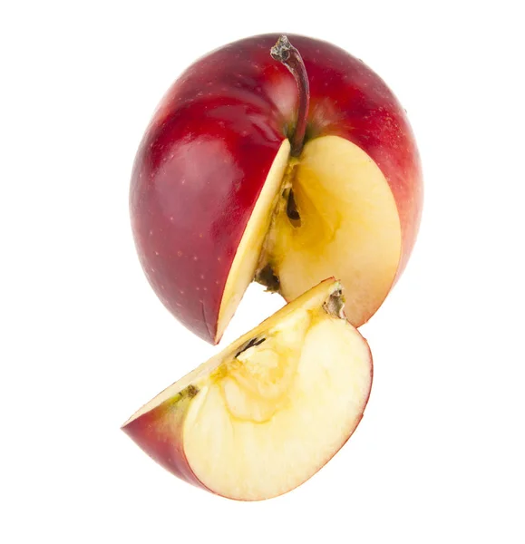 Červená jablka na bílém pozadí — Stock fotografie