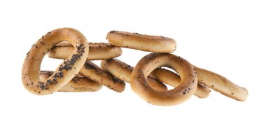 Beyaz arka plan üzerinde izole simit 