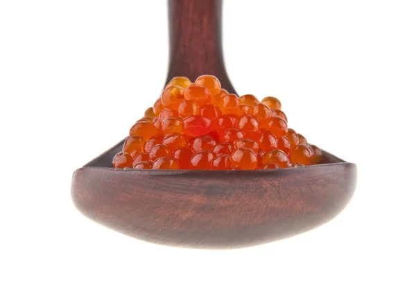 Colher de madeira com caviar — Fotografia de Stock