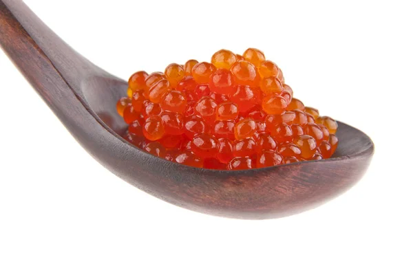 Colher de madeira com caviar — Fotografia de Stock