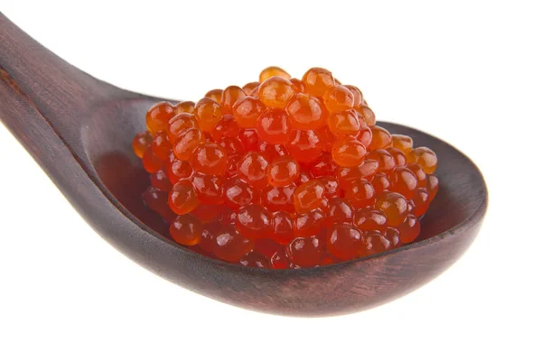 Colher de madeira com caviar — Fotografia de Stock