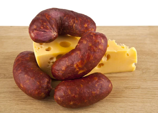 Salsiccia e formaggio — Foto Stock