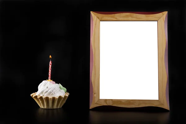 蛋糕与相框 — 图库照片