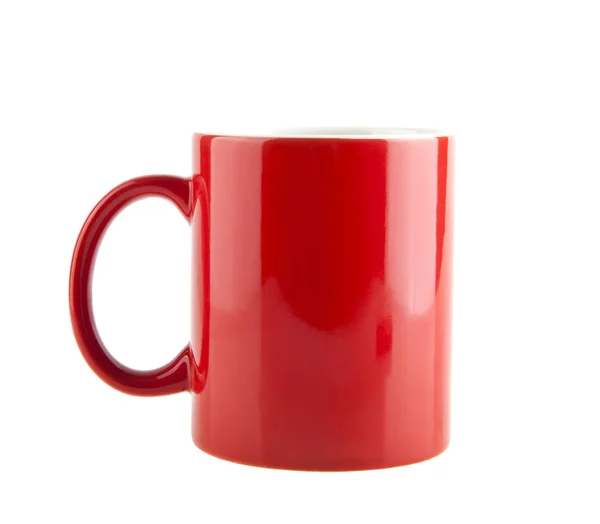 Rote Tasse isoliert auf weißem Hintergrund — Stockfoto