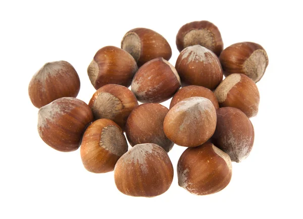 Hazelnuts изолированы на белом фоне — стоковое фото