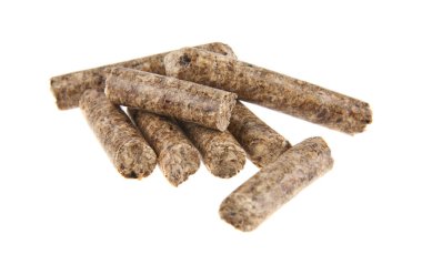 Beyaz arka plan üzerinde toz yem