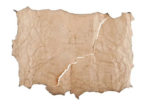 Altes Papier auf weißem Hintergrund — Stockfoto