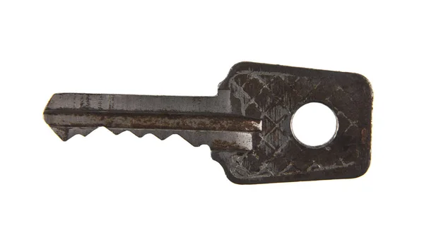 Old key on white background — Stock Photo, Image